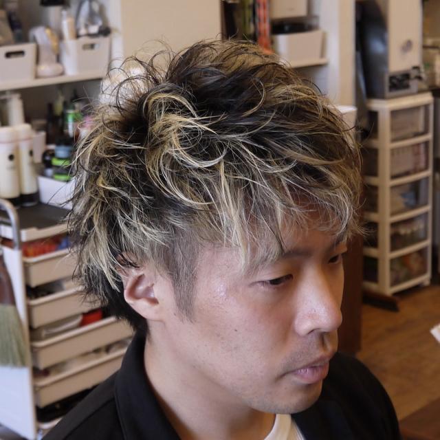 カット メッシュスタイル スタイルギャラリー 大阪のメンズサロン Osaka男髪